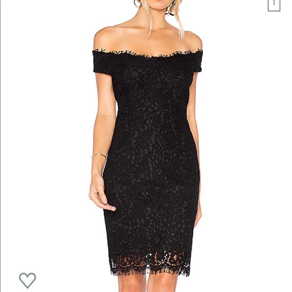 Black lace off the shoulder dress